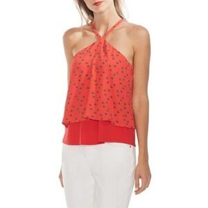 Vince Camuto Playful Foulard Layered Halter Tank